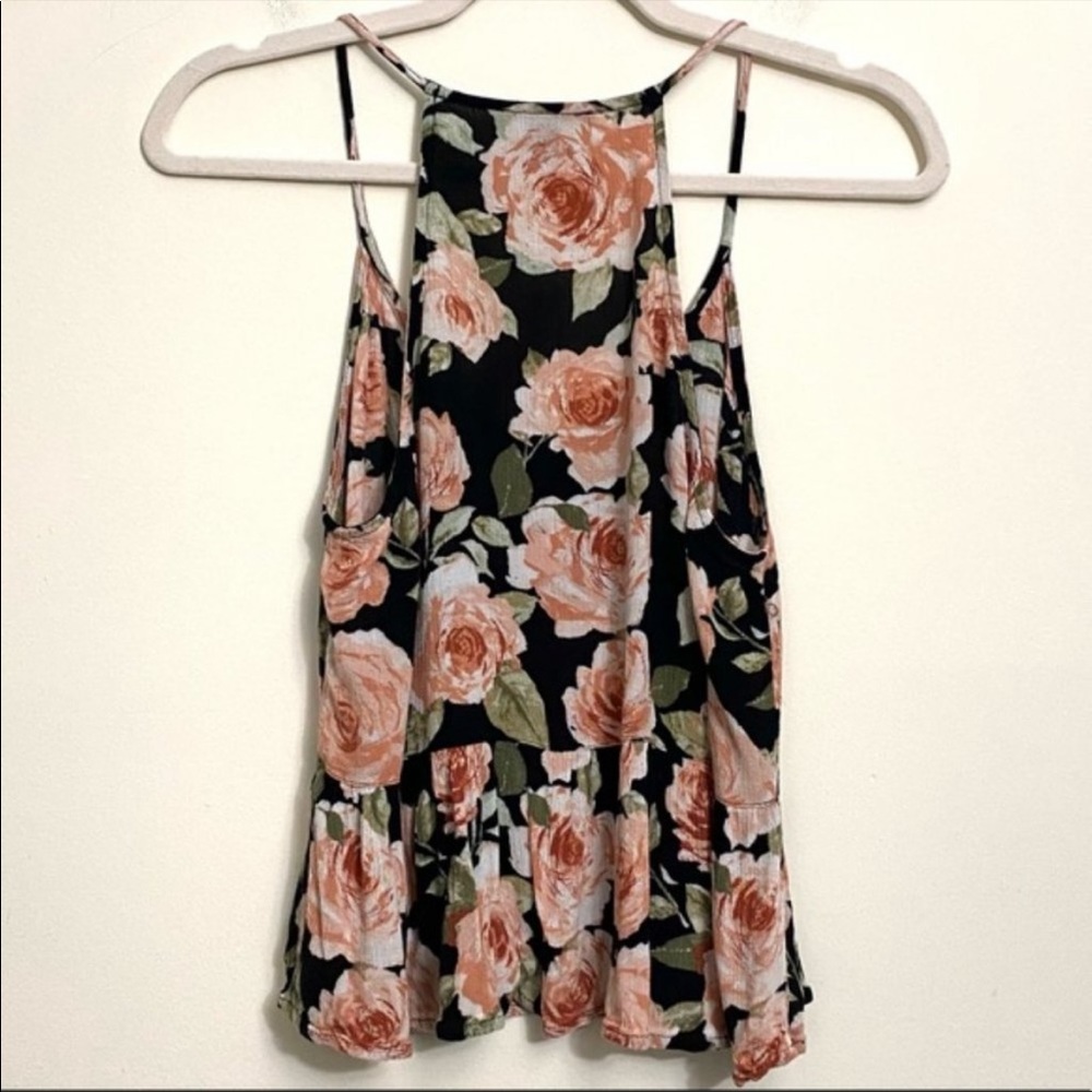 Forever21 Size Small Floral Cami Peplum Top Sleeveless - Picture 3 of 6